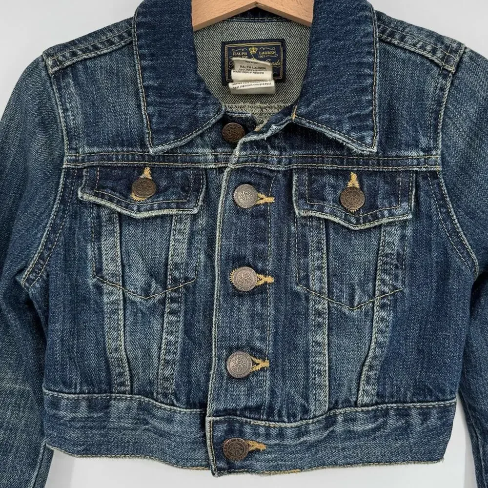 Ralph Lauren‎ Polo Goods Denim Crop Jacket 4/4T